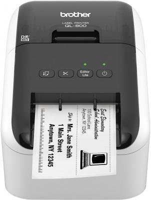 Принтер для печати наклеек Brother QL-800 серебристый/черный