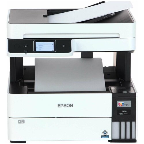 МФУ струйный Epson L6490 (A4, принтер/сканер/копир/факс, 4800x1200dpi, 37(23)ppm, Duplex, ADF35, СНПЧ, WiFi, Lan, USB) (C11CJ88405)